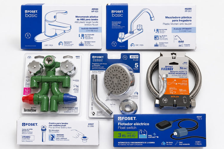 Grifería y Accesorios Foset: Guía para Plomeros y Constructores sobre Llaves, Válvulas y Conexiones