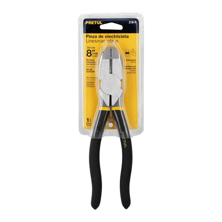 Pinza para electricista 8' uso rudo, mango de PVC, Pretul