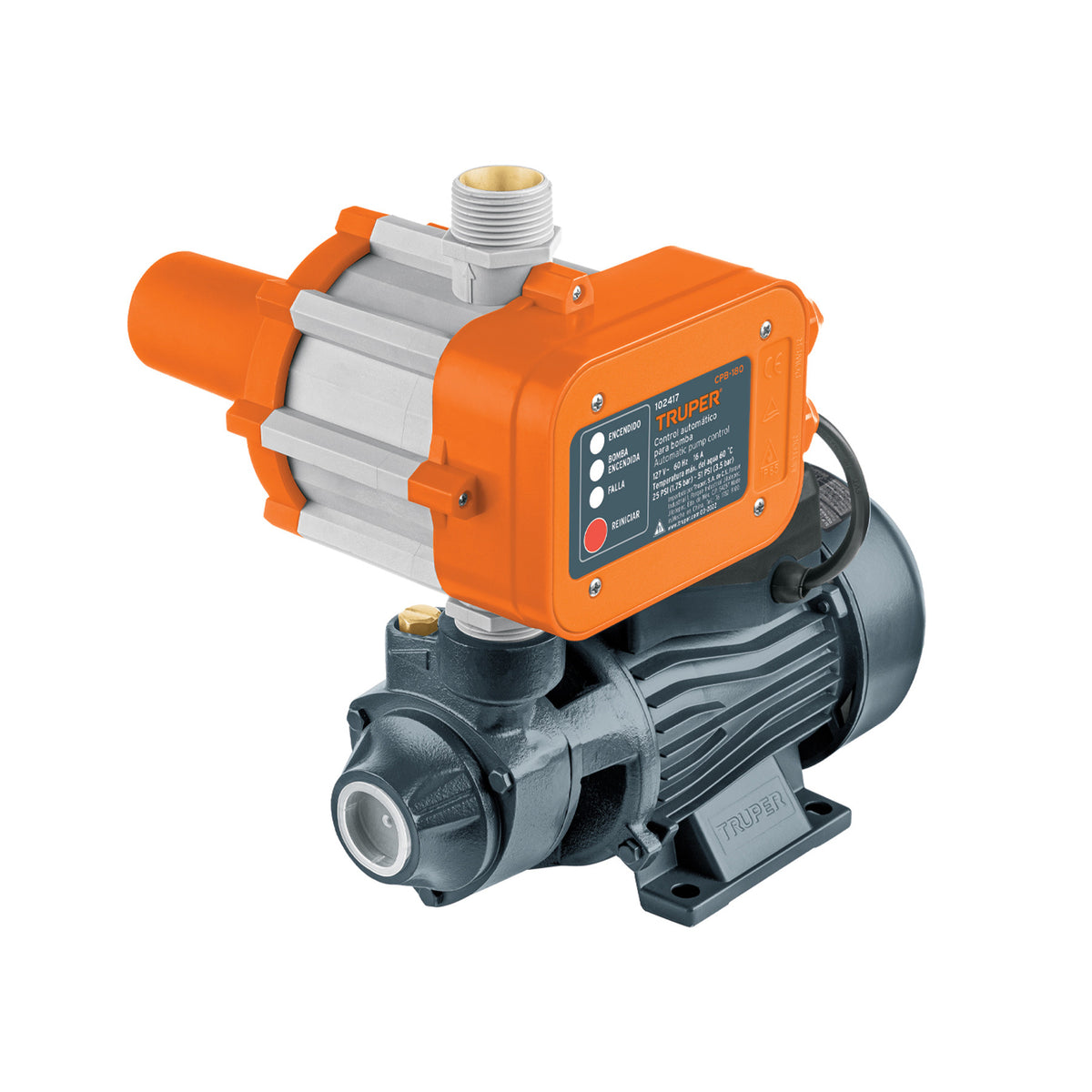 Bomba periferica 1/2HP control auto uso agricola TRUPER