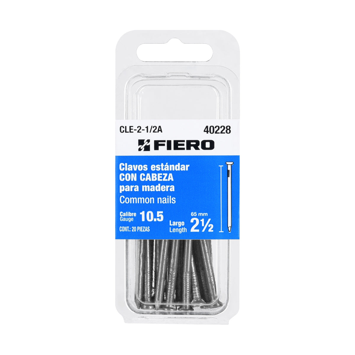 Blisterclavos estandar con cabeza FIERO 2-1/2"