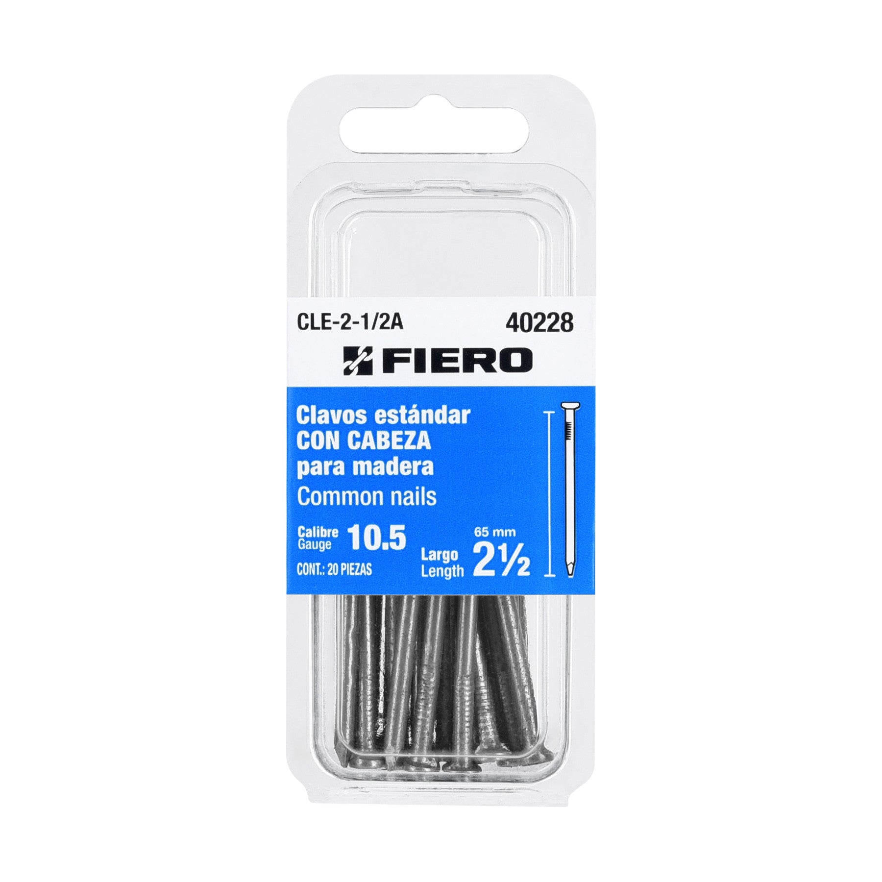 Blisterclavos estandar con cabeza FIERO 2-1/2"