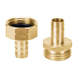 Conectores macho y hembra de laton solido para manguera 1/2"