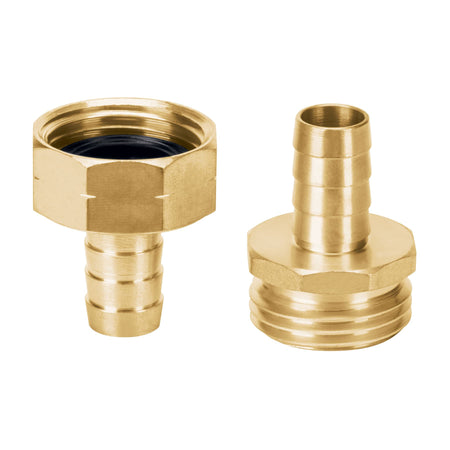 Conectores macho y hembra de laton solido para manguera 1/2"