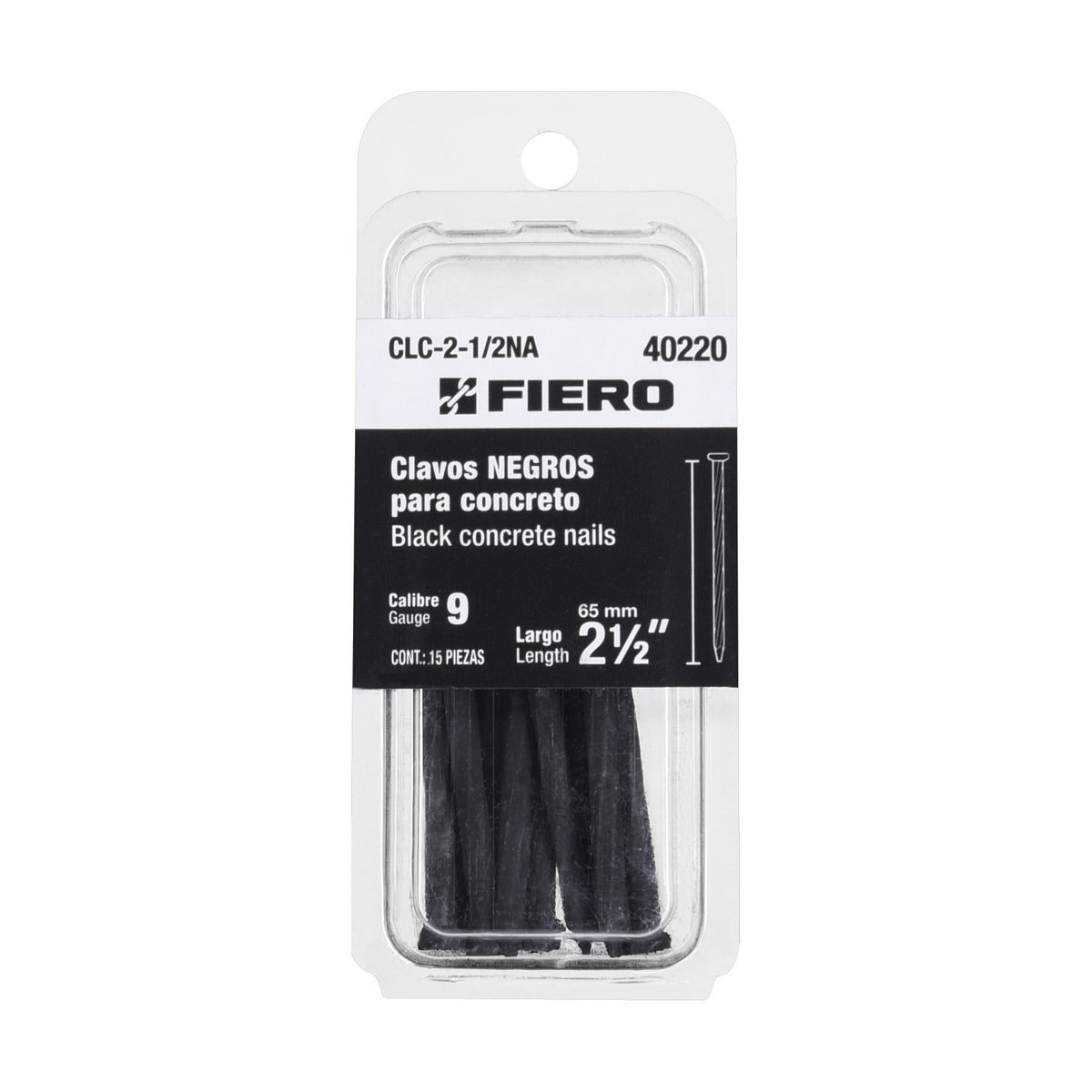 Blisterclavos negros para concreto FIERO 2-1/2"