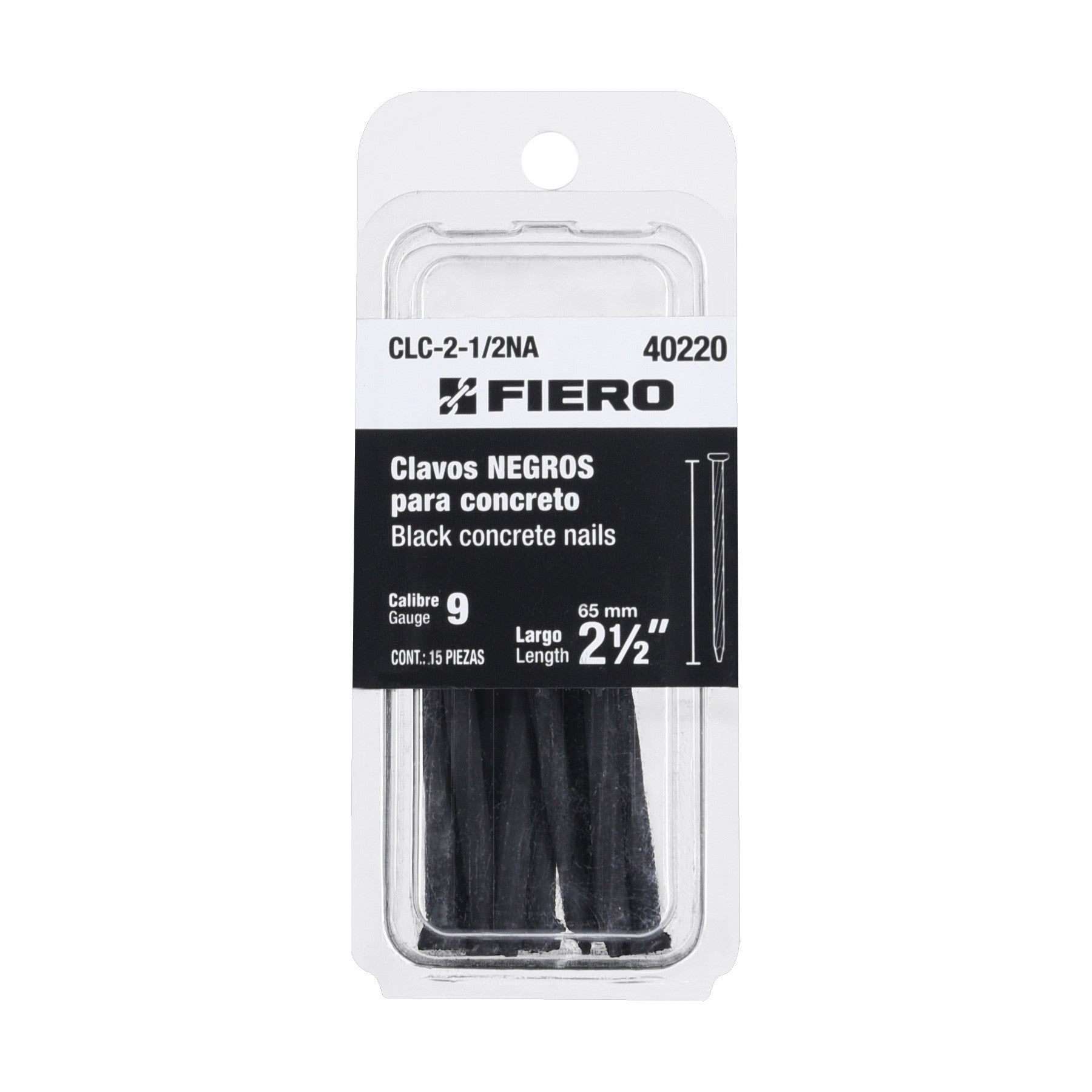 Blisterclavos negros para concreto FIERO 2-1/2"