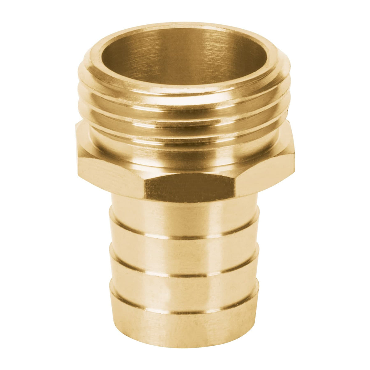 Conector macho de laton solido para manguera Truper 3/4"