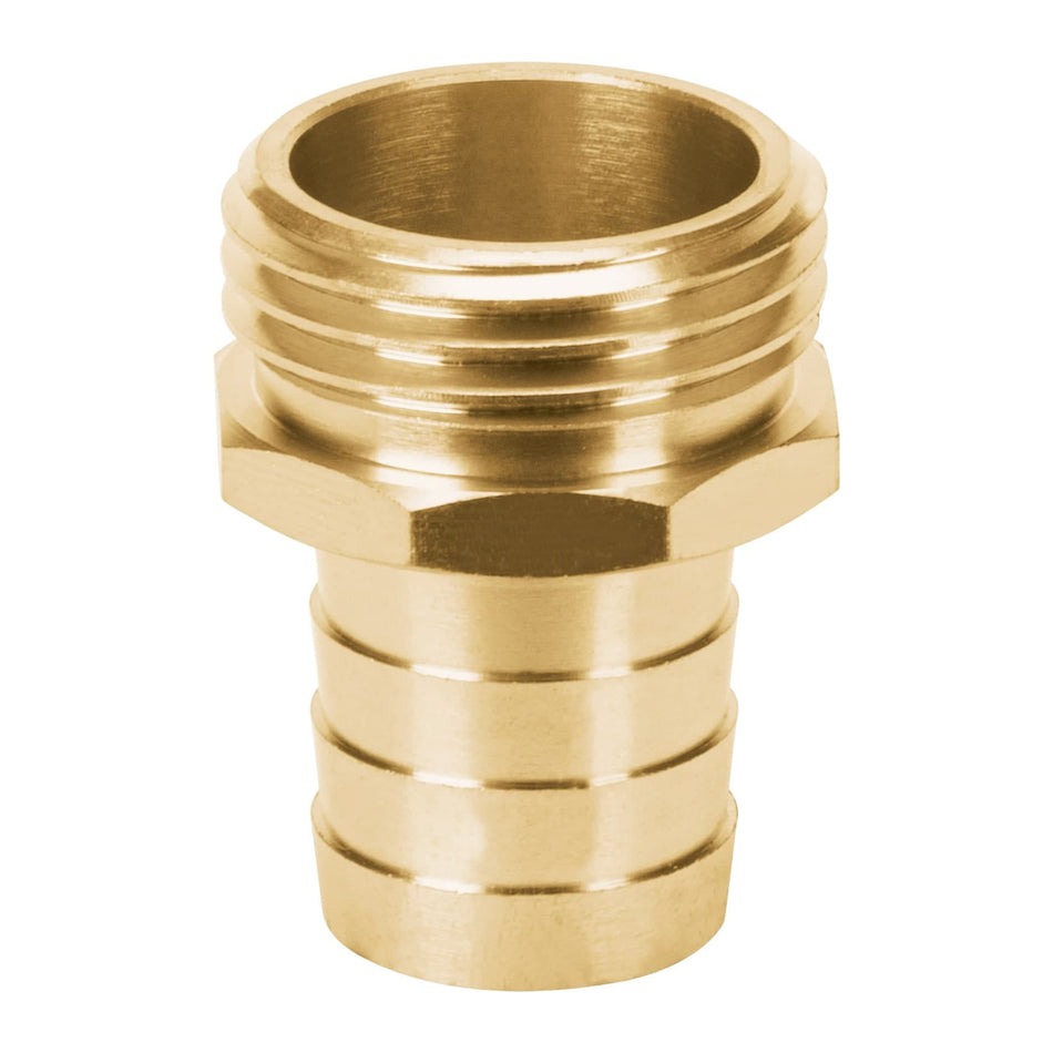 Conector macho de laton solido para manguera Truper 3/4"