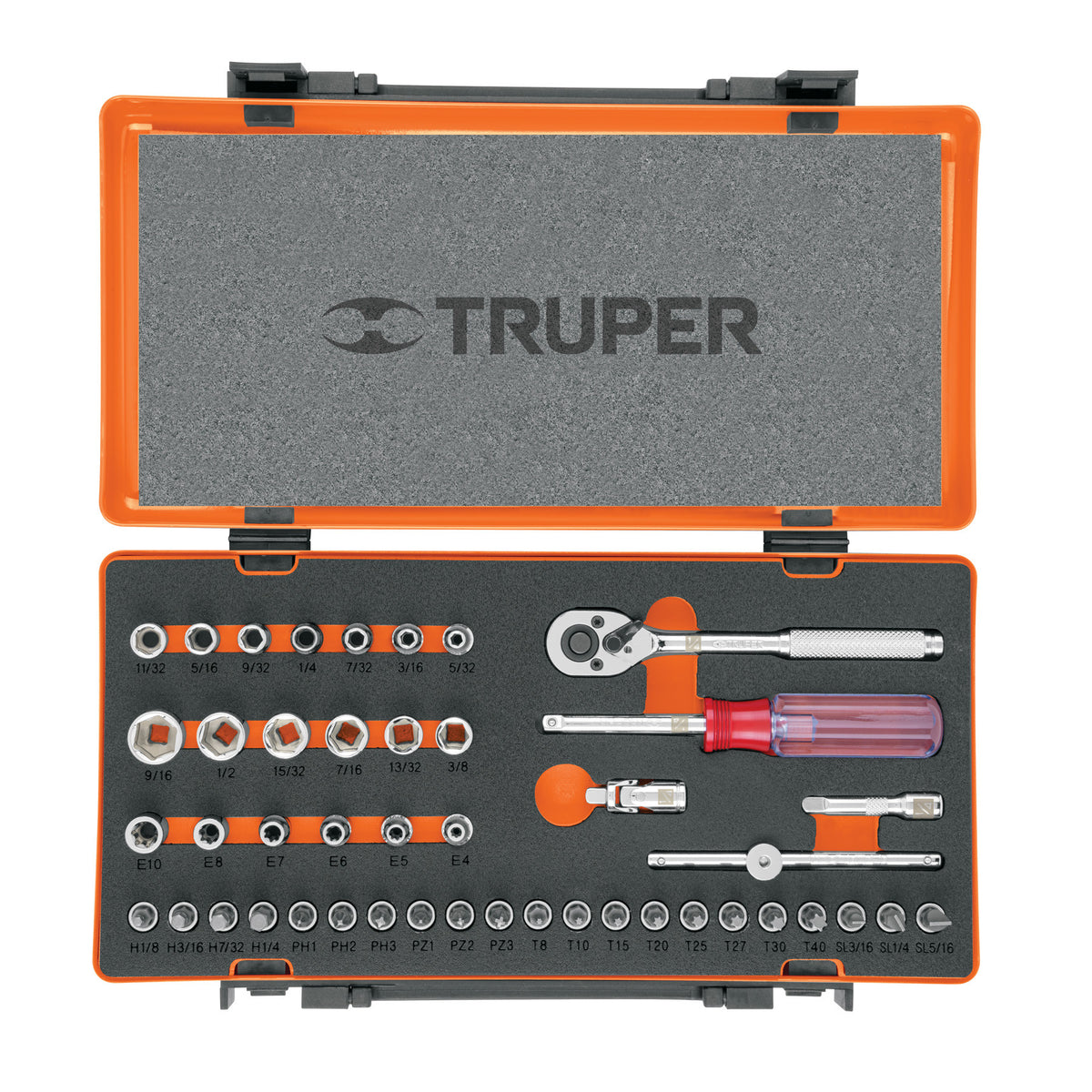 Juego de 45 herramientas cuadro 1/4" std para mecanico