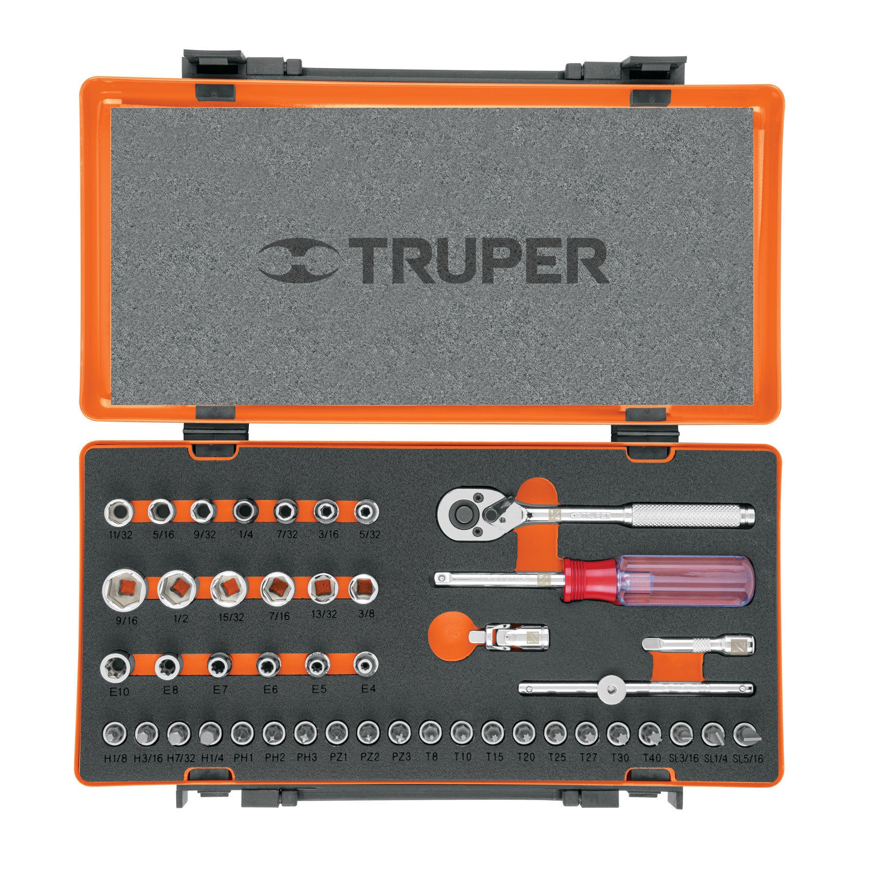 Juego de 45 herramientas cuadro 1/4" std para mecanico