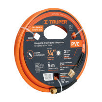 Manguera para compresor de PVC 5m x Truper 1/4"