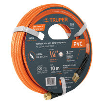 Manguera para compresor de PVC 10m x Truper 1/4"