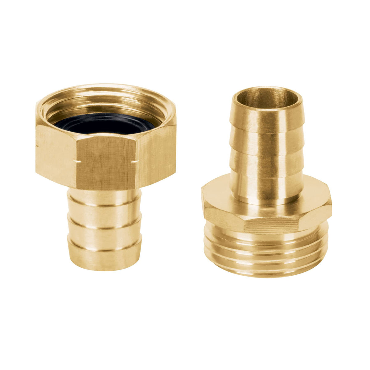 Conectores macho y hembra de laton solido para manguera 5/8"