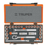 Juego de 25 herramientas cuadro std y mm para mecanico 3/8"