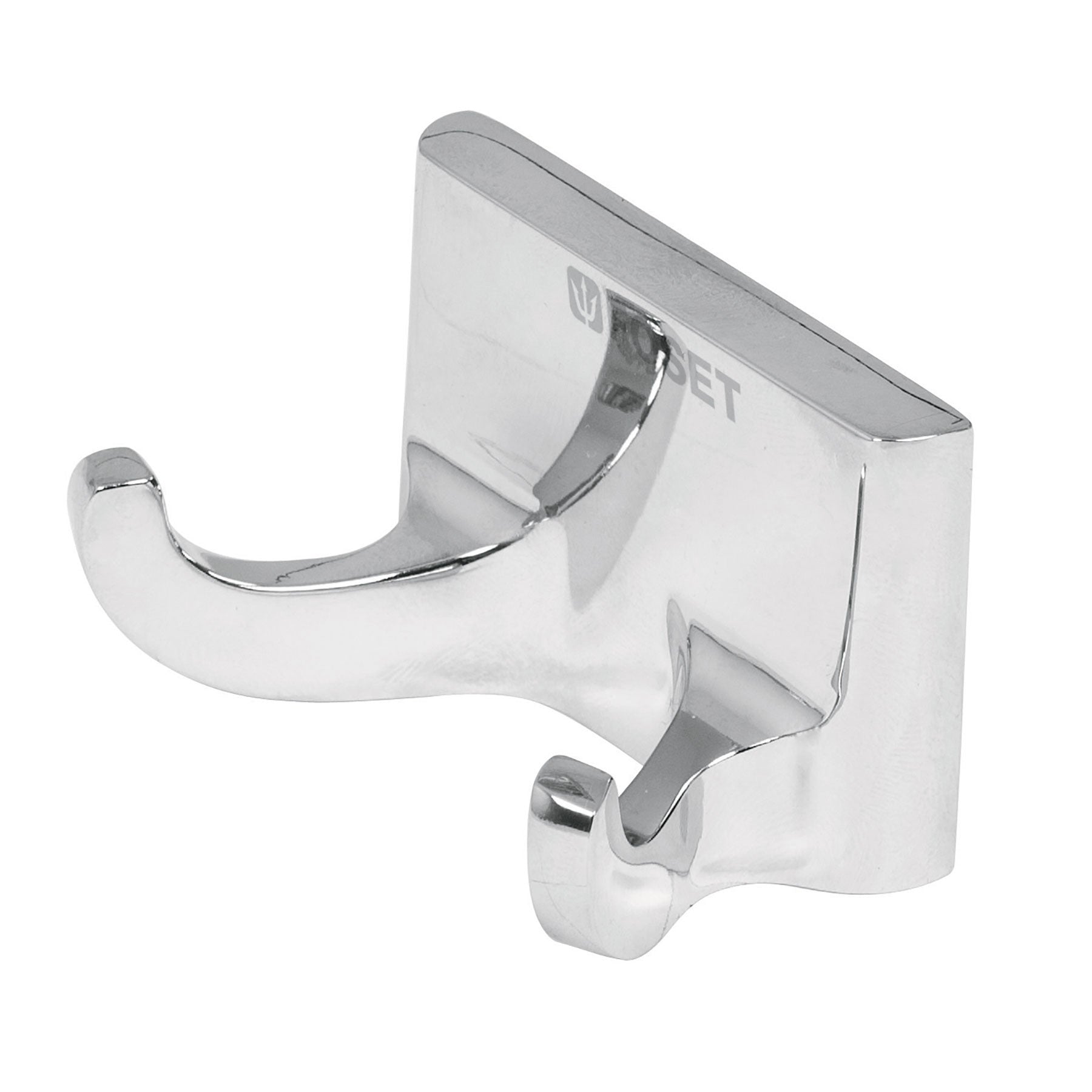 Gancho doble para toallas metalico cromo BASIC