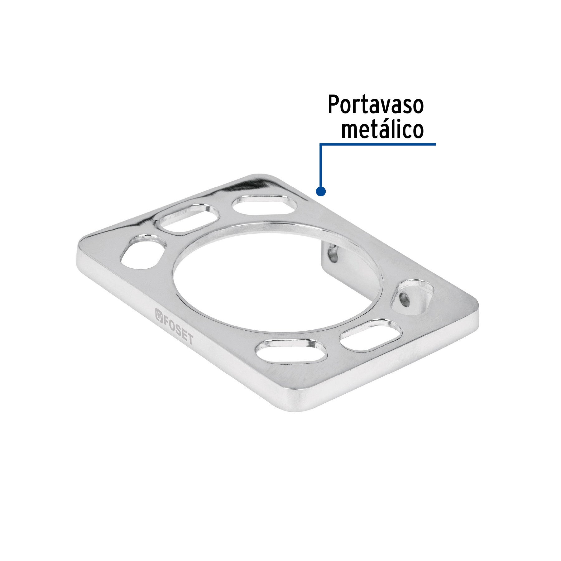 Portavaso cepillero metalico cromo BASIC