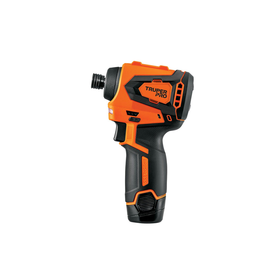 Destornillador de impacto 1/4", 12 V brushless, TRUPER PRO