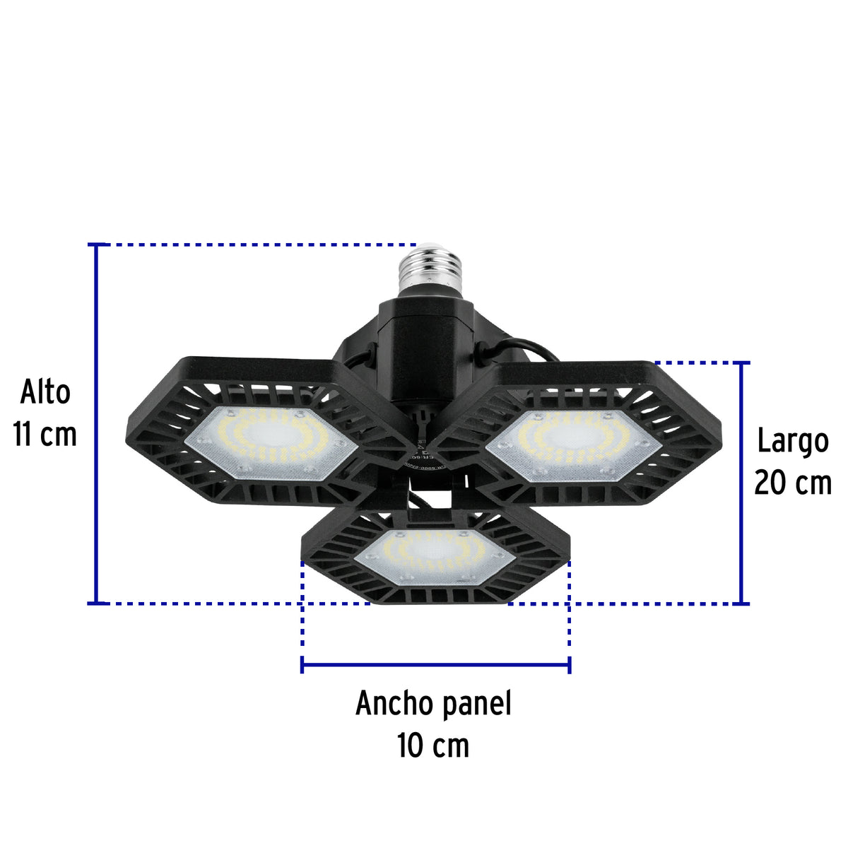 Luminario LED 50W 6500K con 3 paneles abatibles, VOLTECK