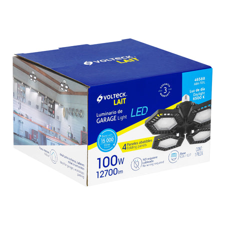 Luminario LED 100W 6500K con 4 paneles abatibles, VOLTECK