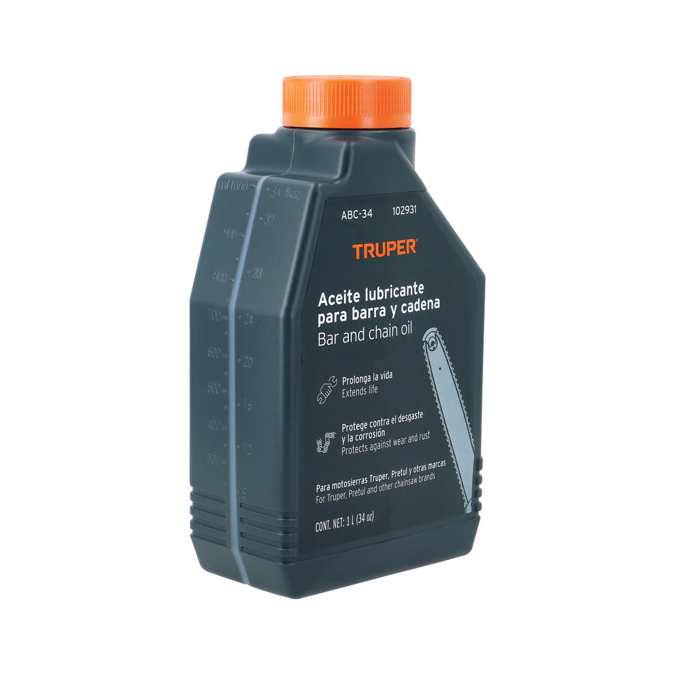 Aceite lubricante para barra y cadena de motosierra TRUPER