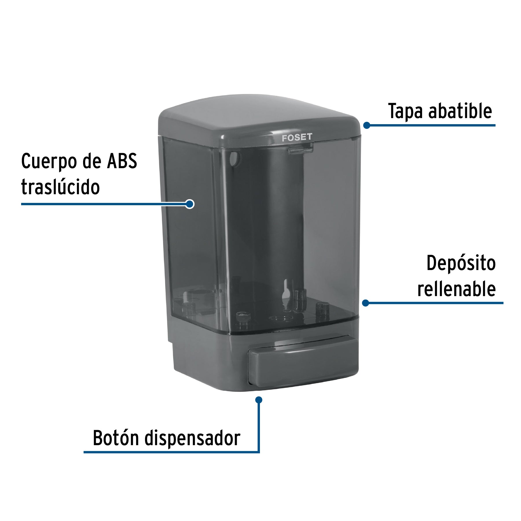Dosificador para jabon liquido humo FOSET BASIC