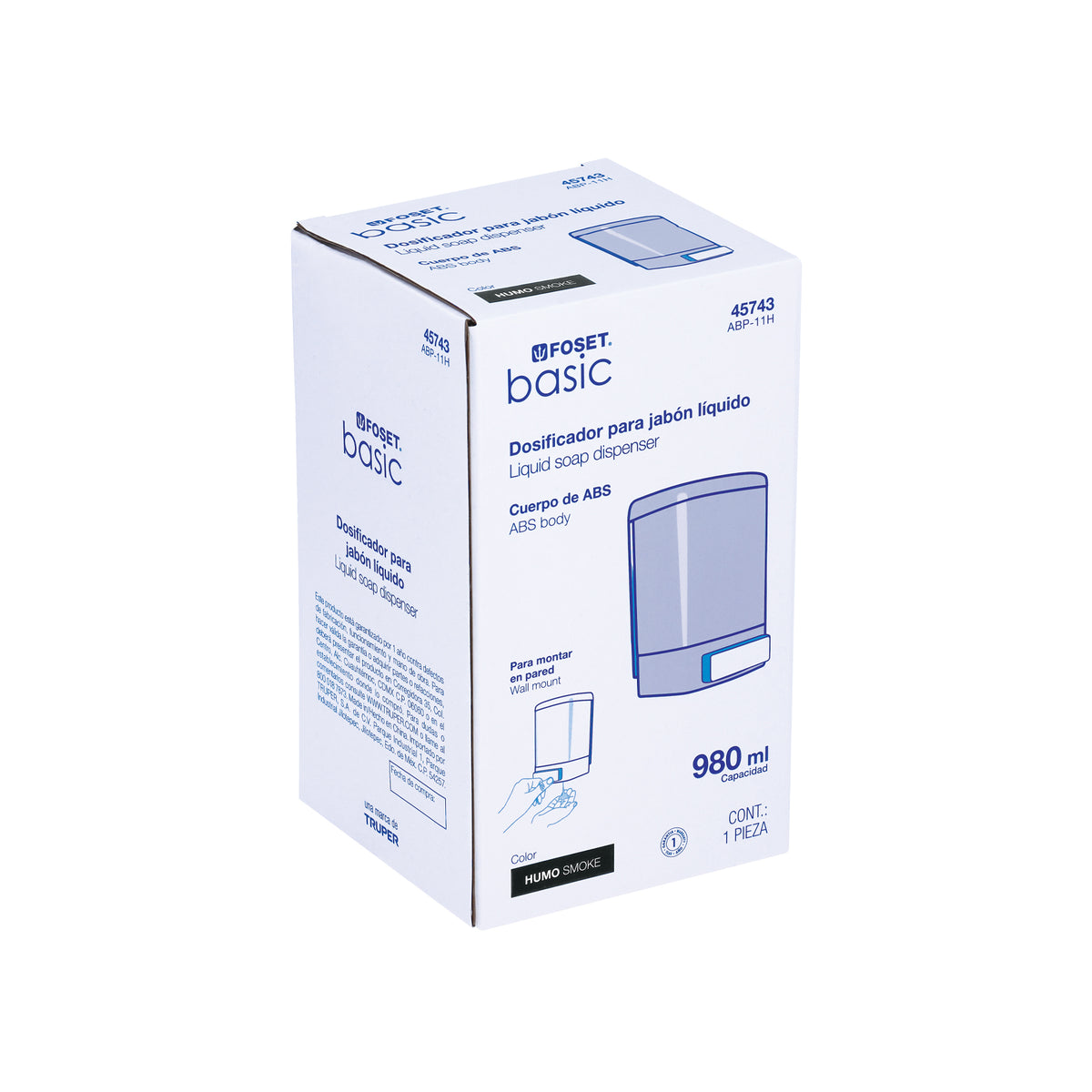 Dosificador para jabon liquido humo FOSET BASIC