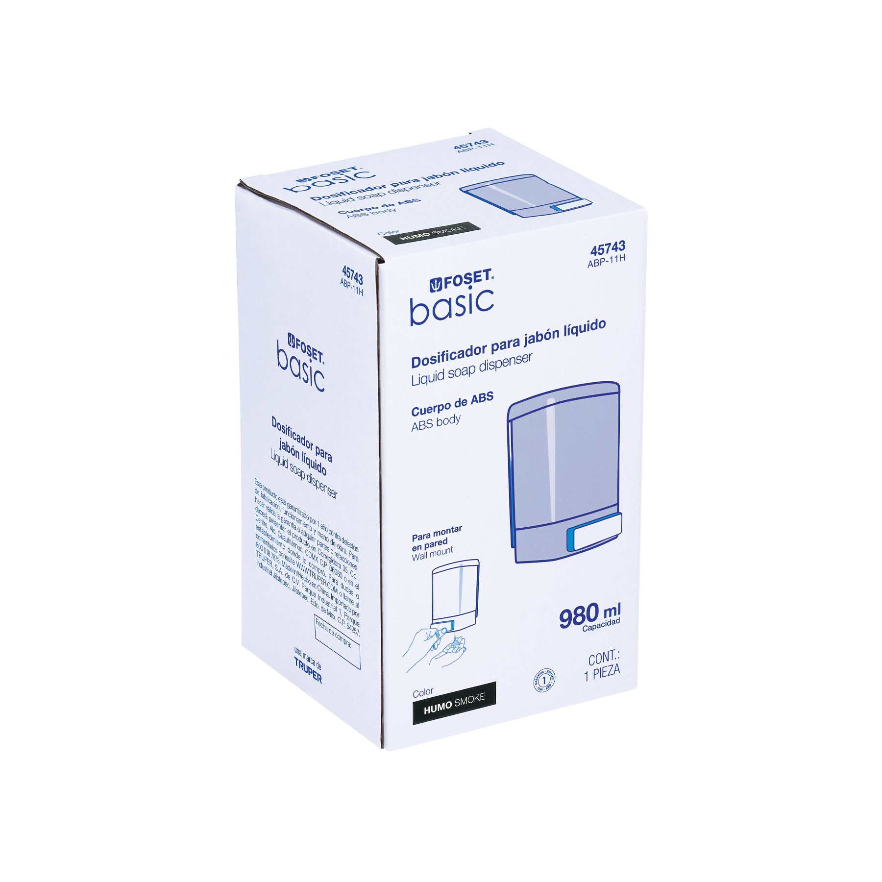 Dosificador para jabon liquido humo FOSET BASIC