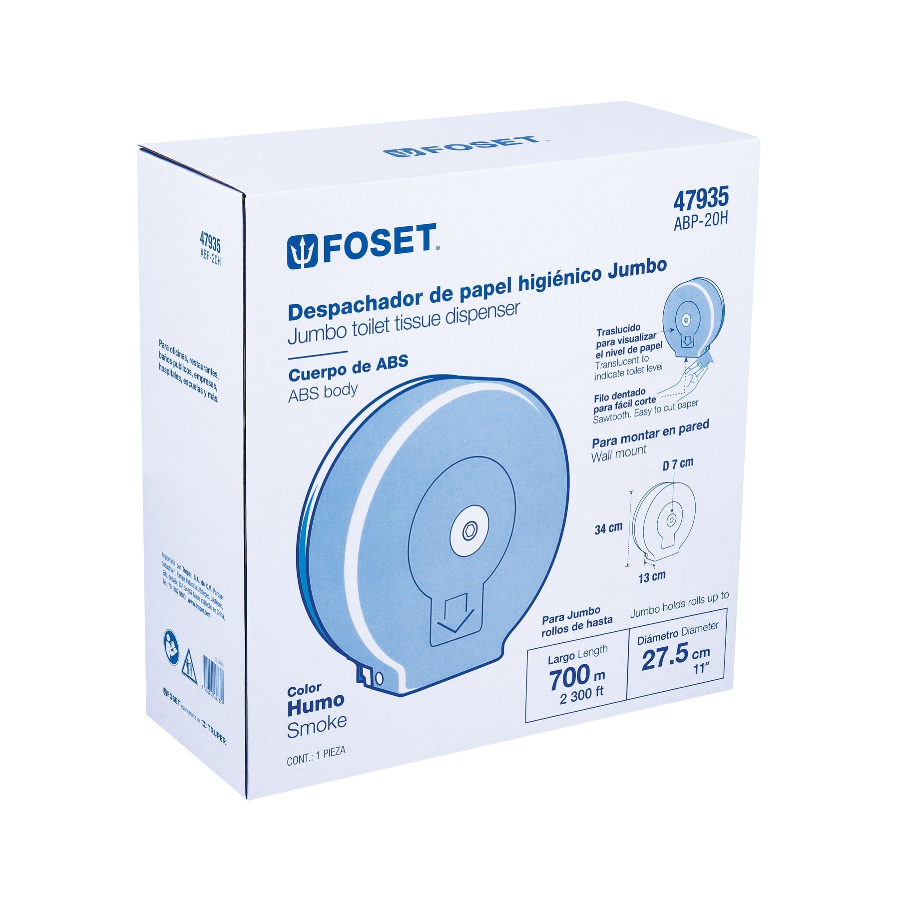 Portarrollo de ABS humo FOSET