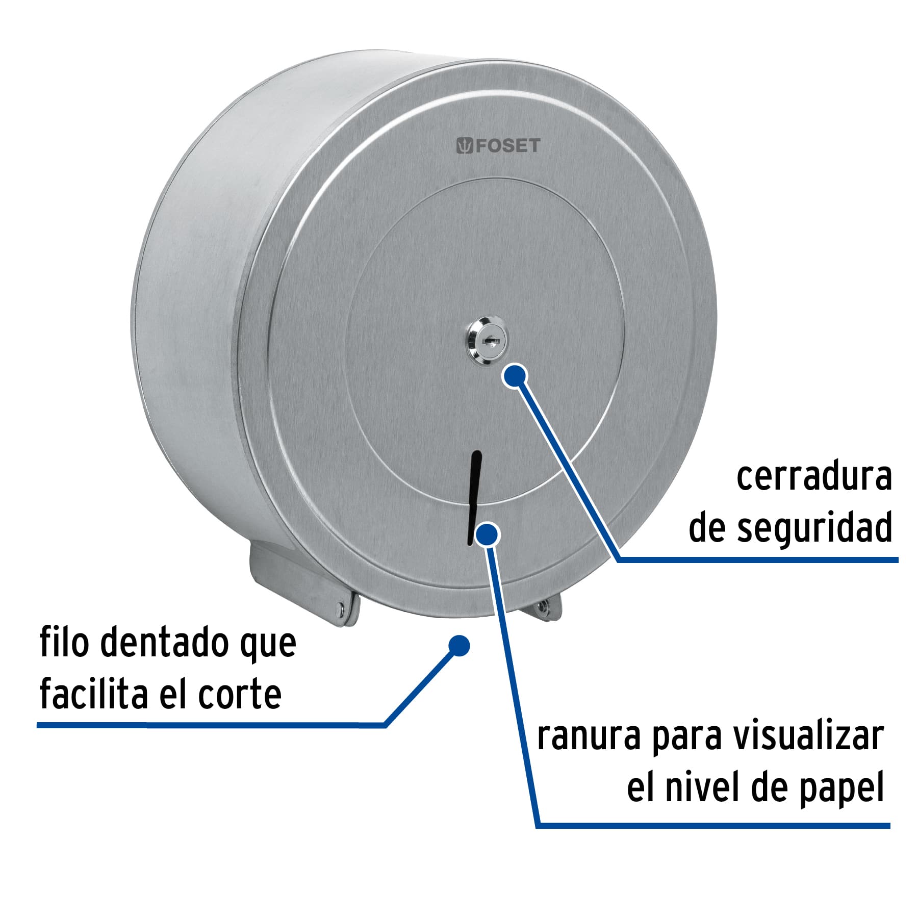 Portarrollo de acero inoxidable FOSET