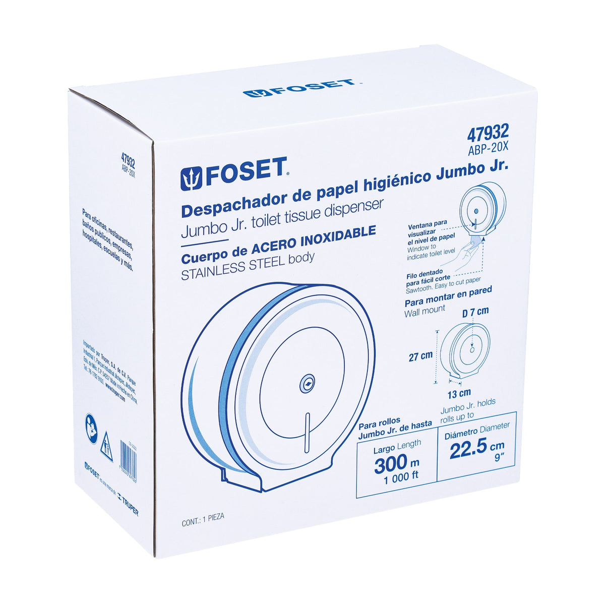 Portarrollo de acero inoxidable FOSET