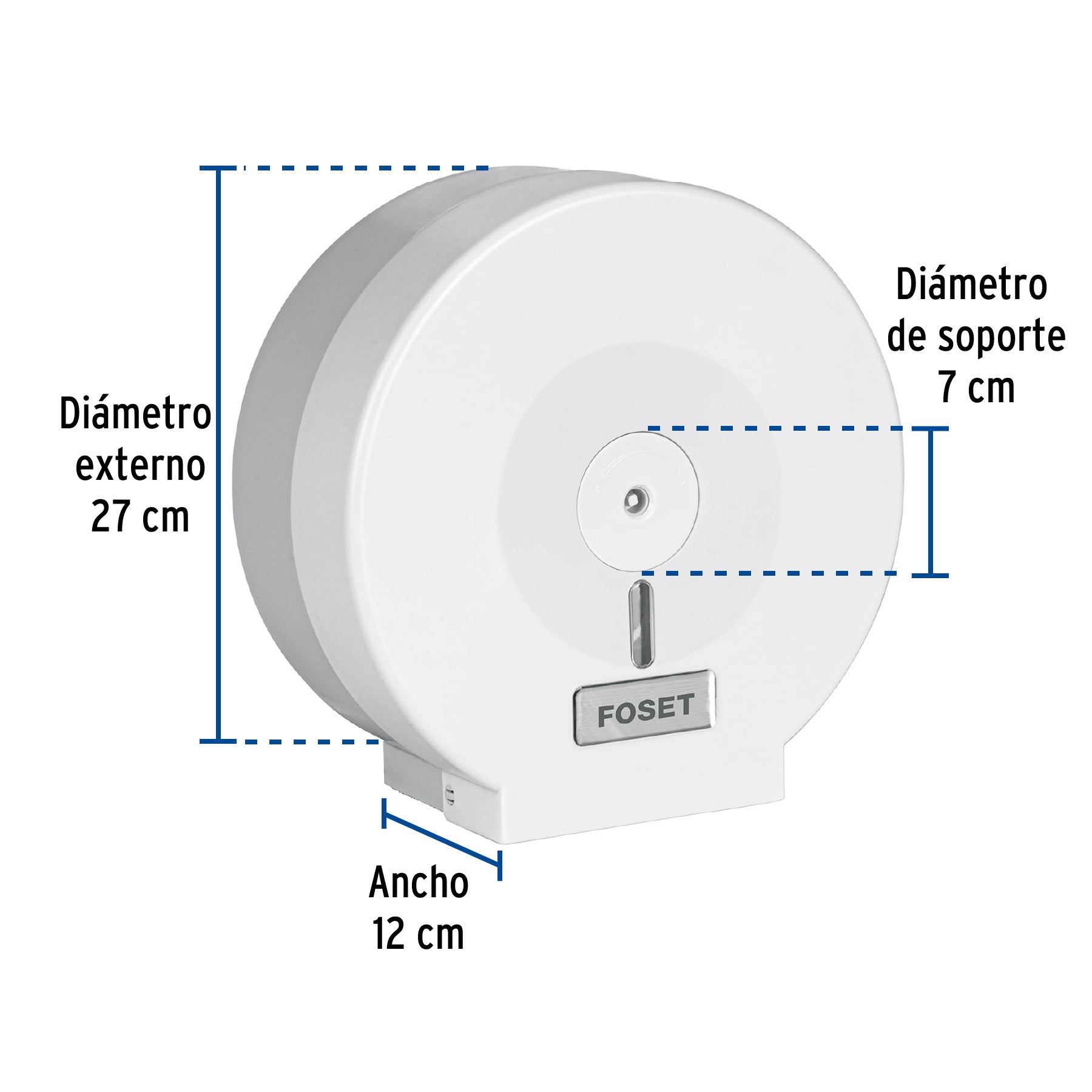 Portarrollo junior de ABS blanco FOSET BASIC