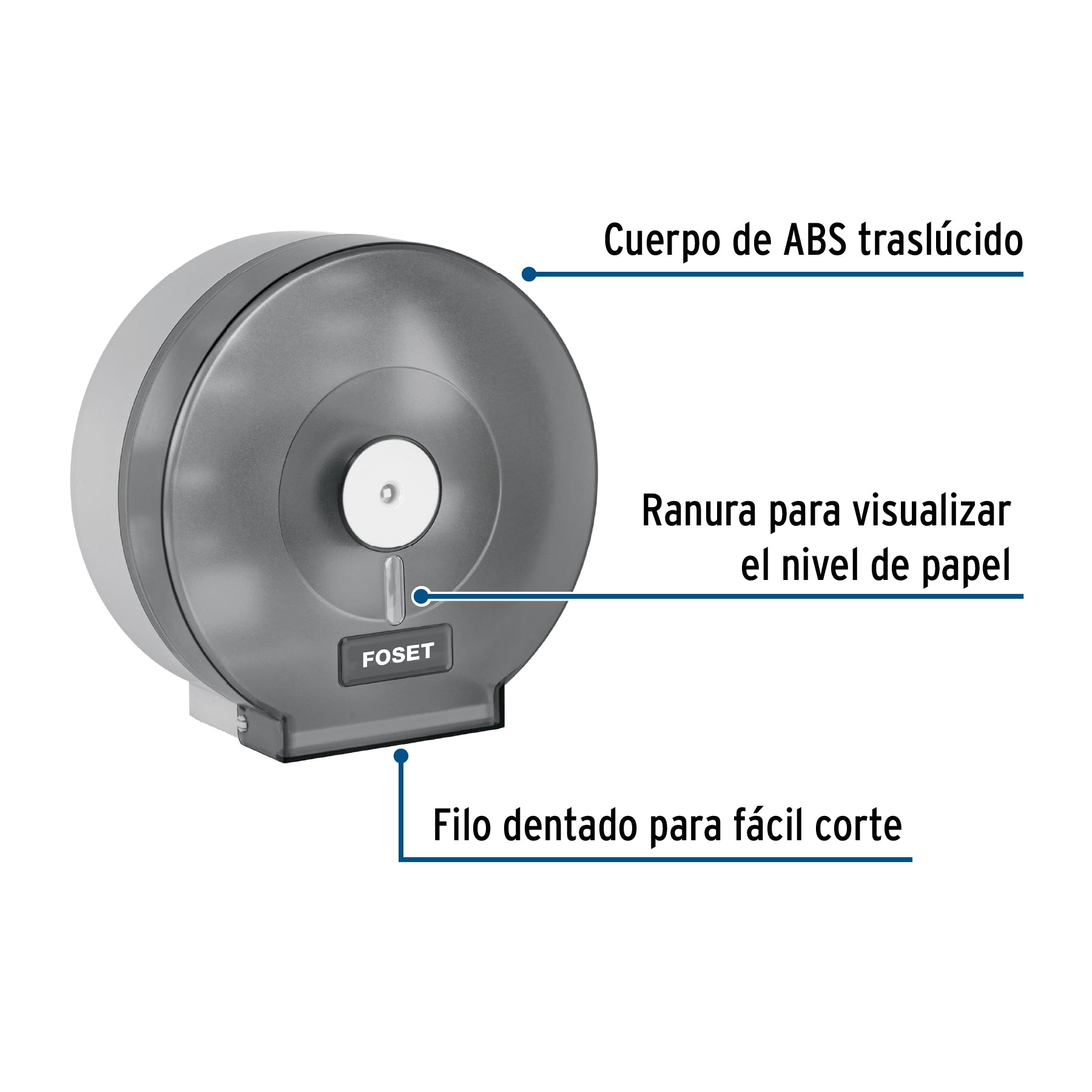 Portarrollo junior de ABS humo FOSET BASIC
