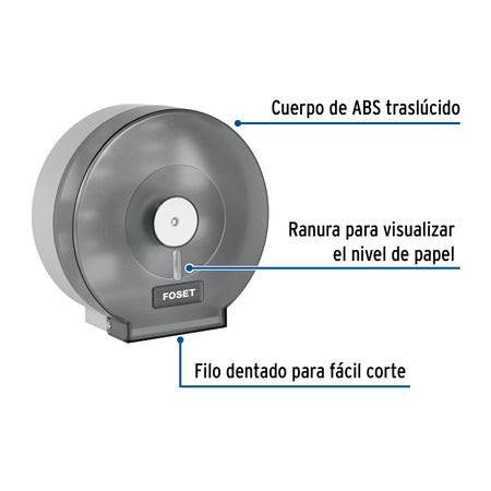 Portarrollo junior de ABS humo FOSET BASIC