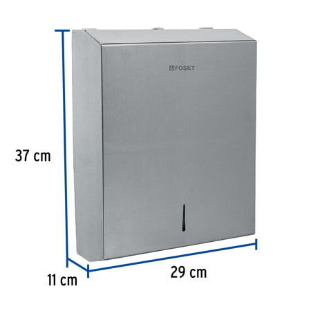 Dispensador de acero inox. para toallas de papel FOSET