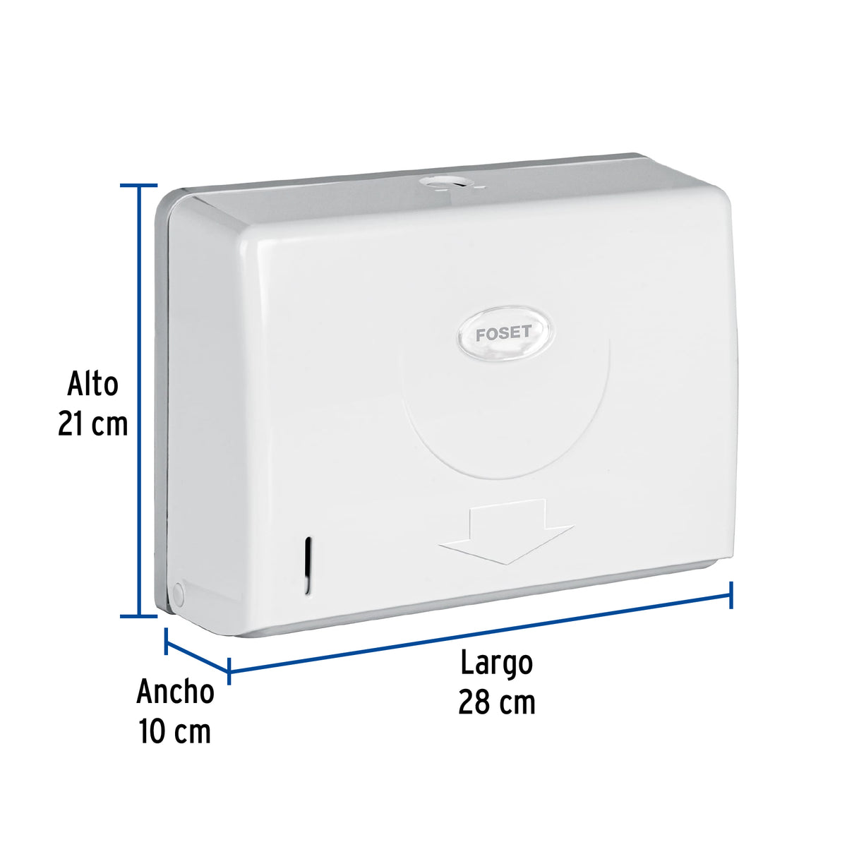 Dispensador chico para toallas de papel blanco FOSET BASIC