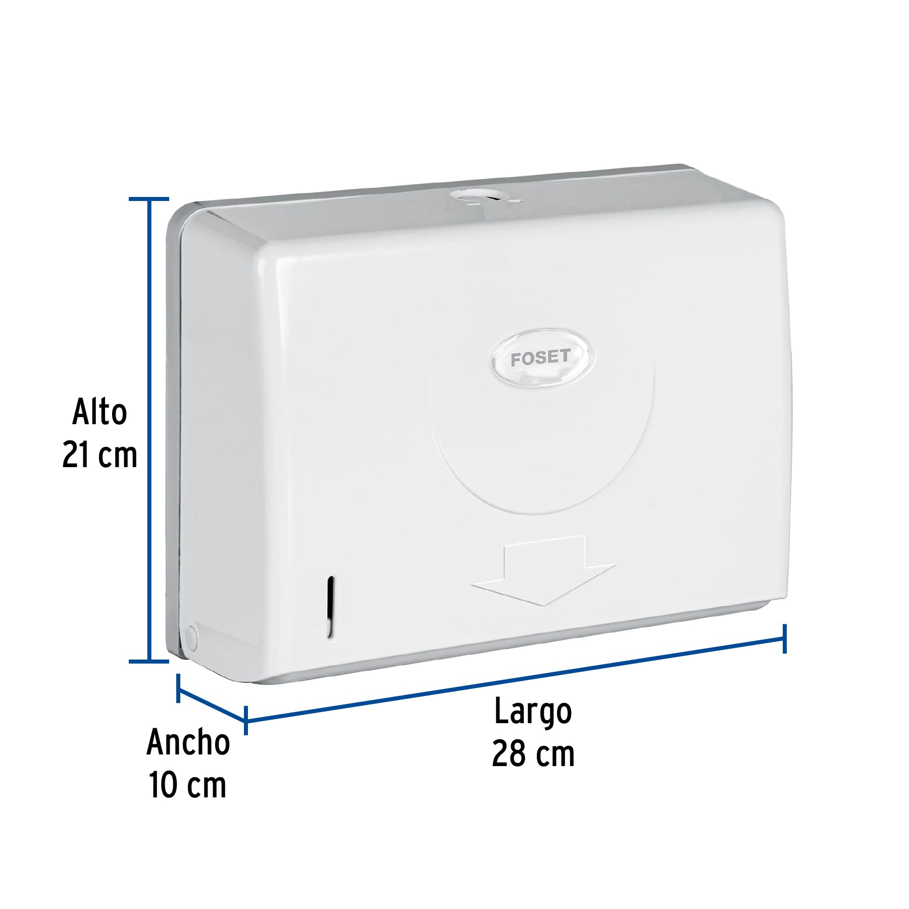 Dispensador chico para toallas de papel blanco FOSET BASIC