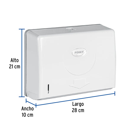 Dispensador chico para toallas de papel blanco FOSET BASIC