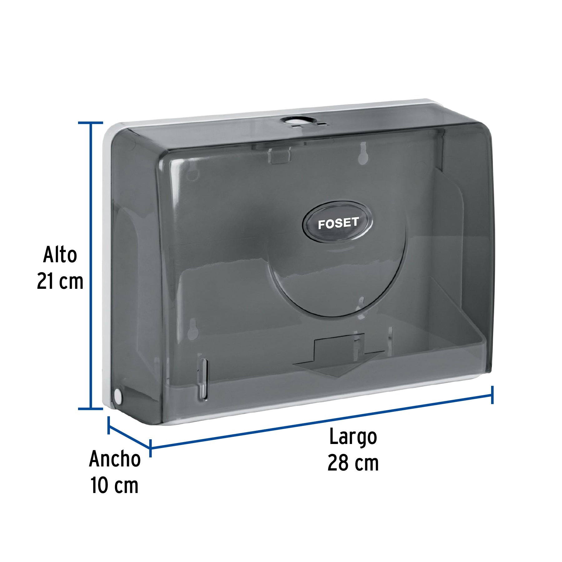 Dispensador chico para toallas de papel humo FOSET BASIC