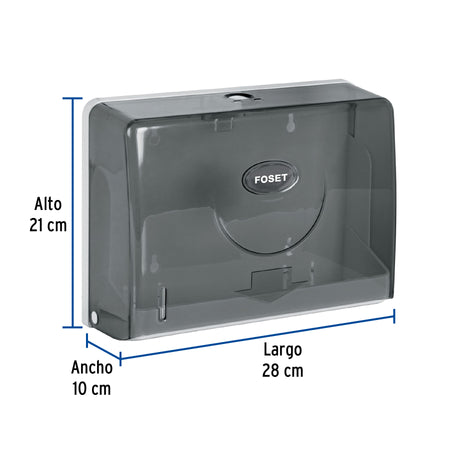 Dispensador chico para toallas de papel humo FOSET BASIC