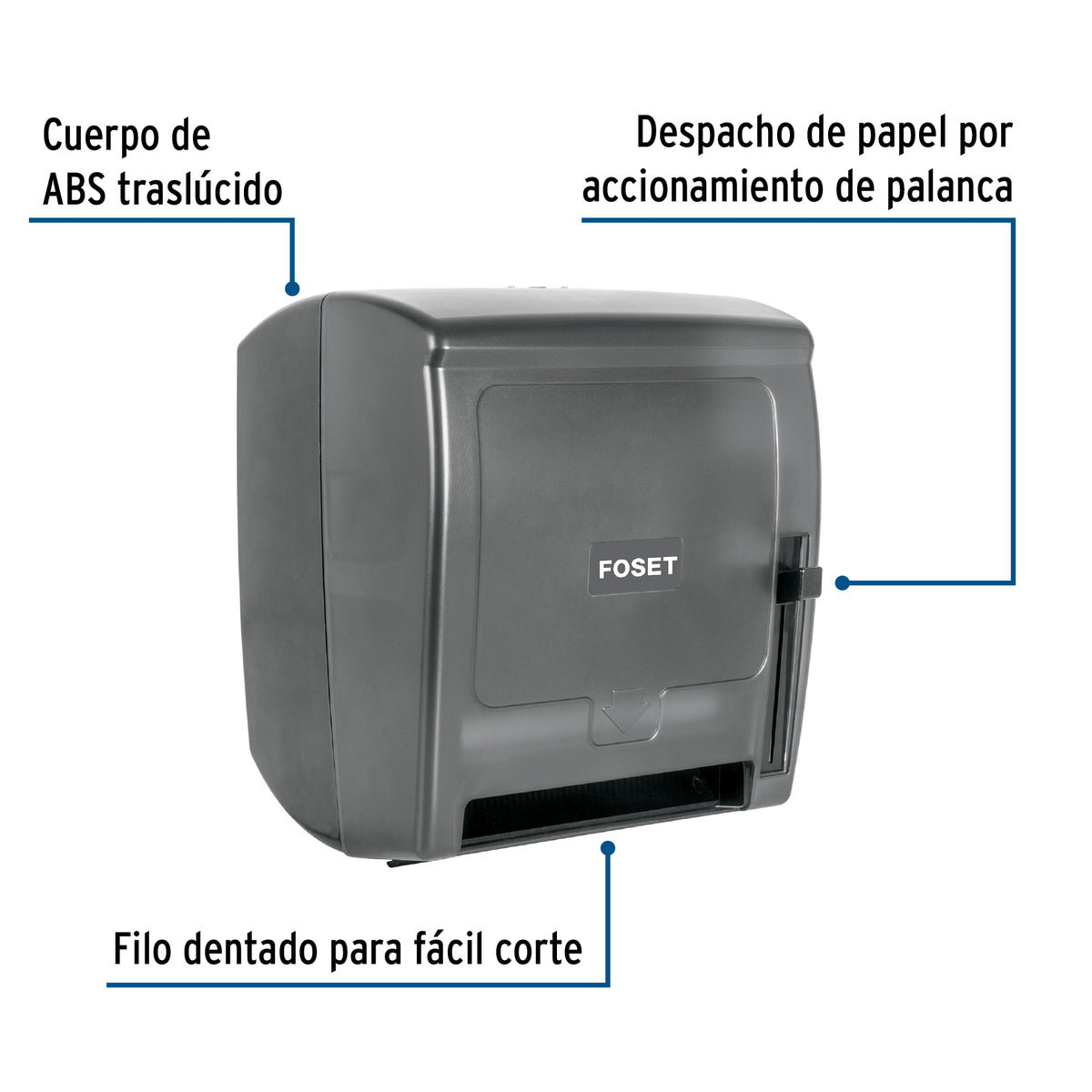 Dispensador de ABS para toalla de papel en rollohumo FOSET