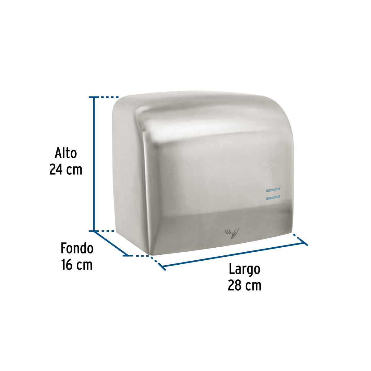 Secador de manos con sensor óptico, acero inoxidable, FOSET
