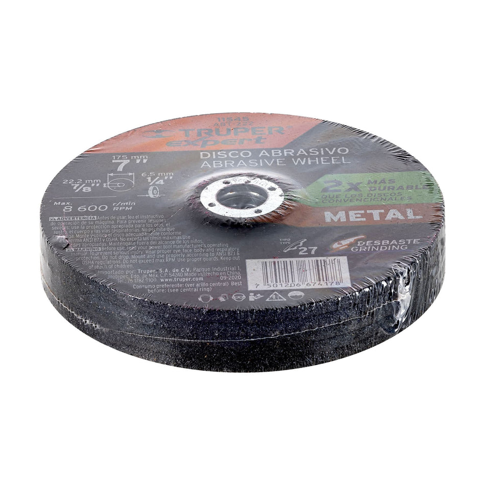 Disco Tipo 27 de 7' x 6.4 mm desbaste de metal, Expert 7', 6.4 mm