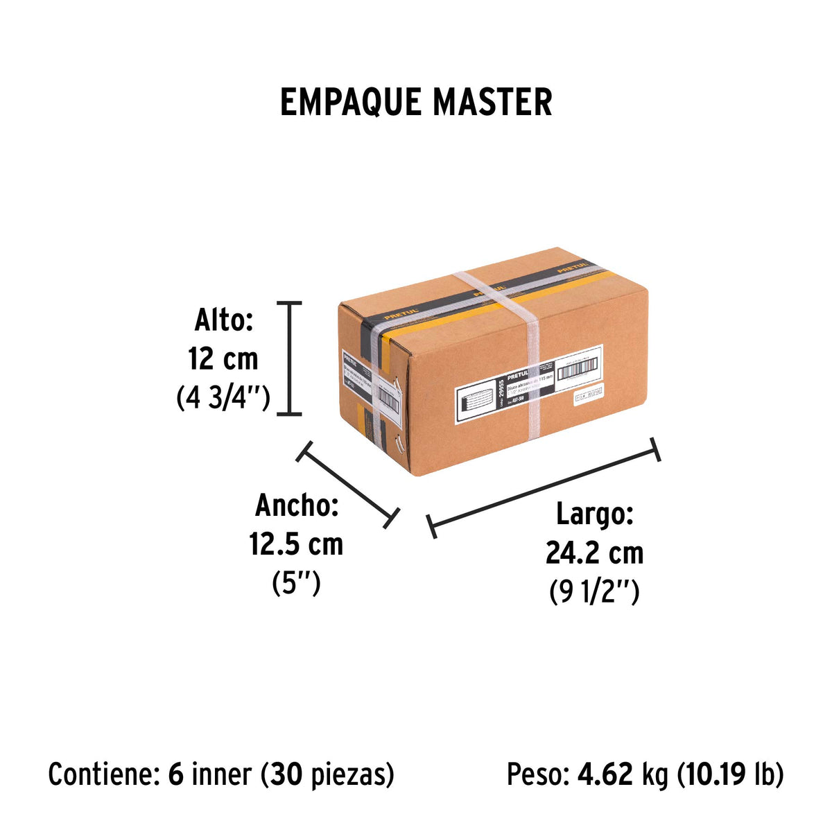 Disco Tipo 27 de 4-1/2' x 6.2 mm desbaste de metal, Pretul