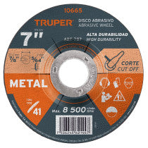 Disco de para corte de metal tipo 41 Truper 7"