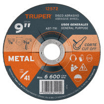 Disco de para corte de metal tipo 41 Truper 9"