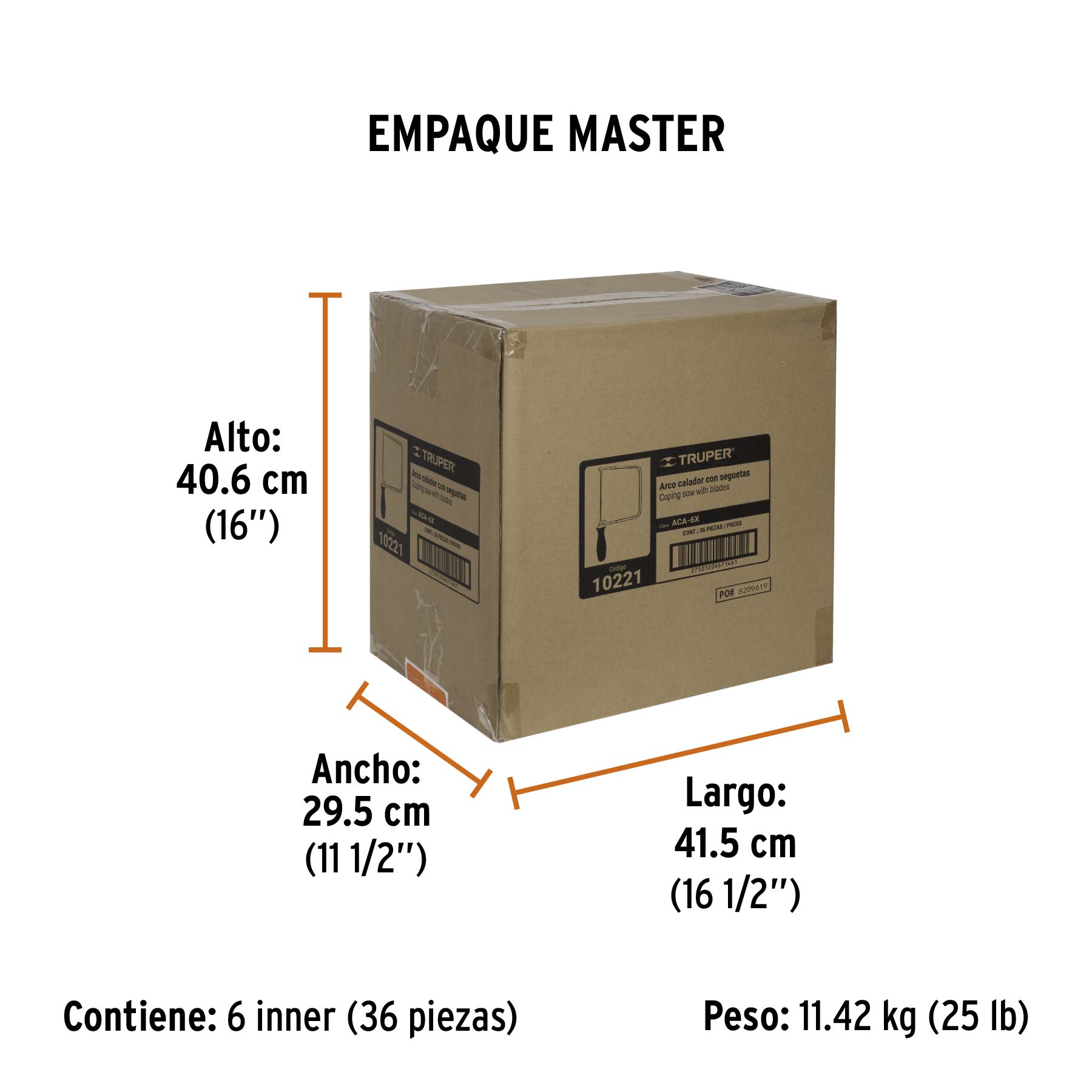 Arco calador con 5 seguetas de 6-1/2', Truper