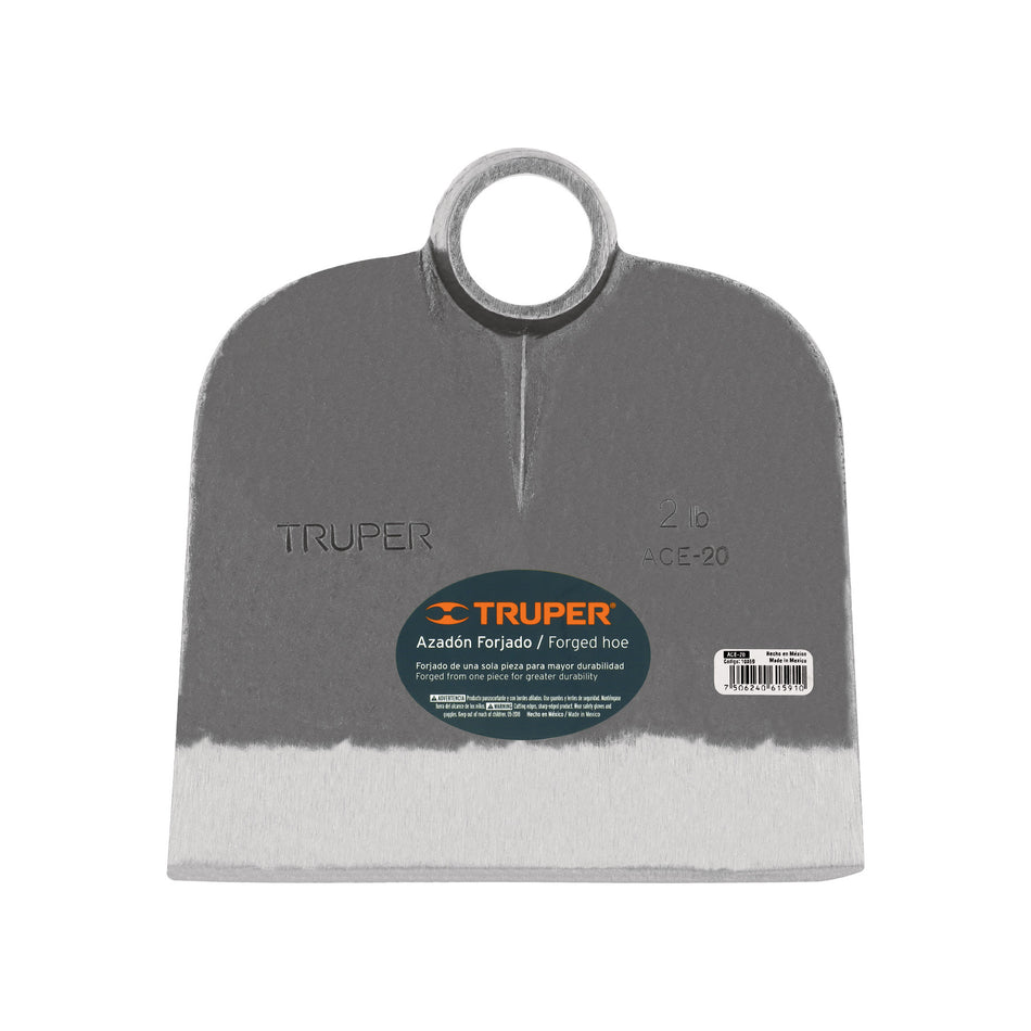 Azadón Centroamericano 2.0 lb, sin mango, TRUPER 2.0 lb