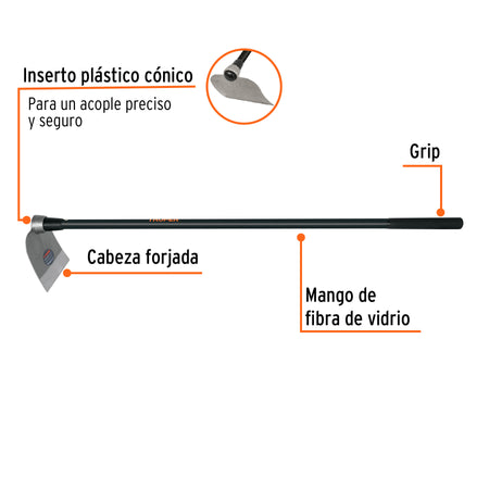 Azadón Centroamericano 2.5 lb, mango de fibra 54', TRUPER