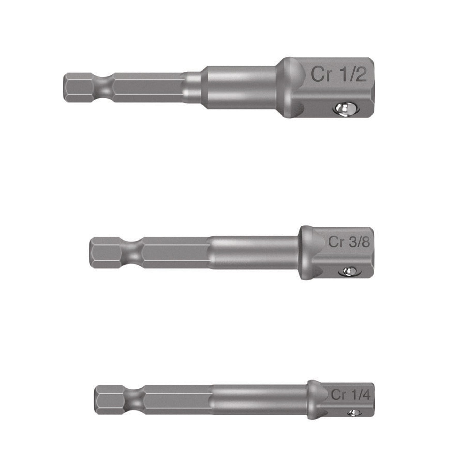 Juego de 3 adaptadores para dados de 1/4" 3/8" y 1/2"