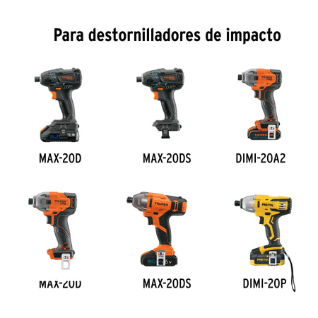 Adaptador para destornilladores impacto, porta puntas 1/4'