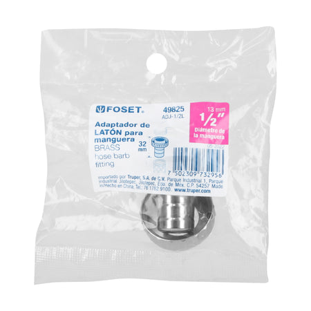 Adaptador de laton 1/2" para manguera FOSET